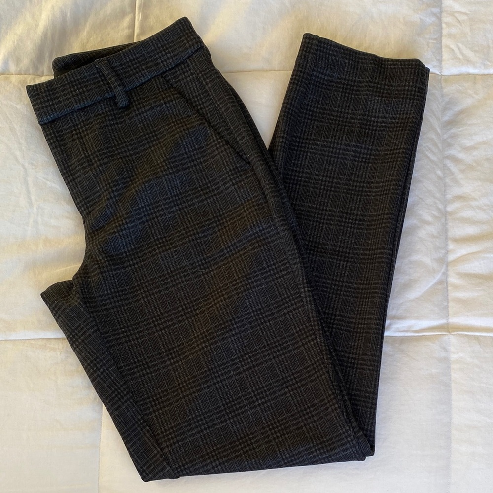 Liverpool Black & Gray Plaid Trousers, 26